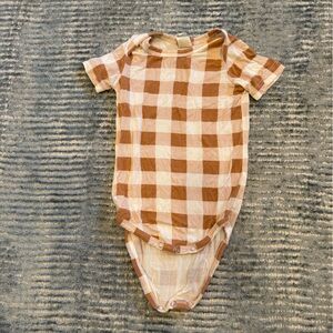 Orange and White Checkered Baby Onesie